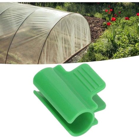 Paquete de 24 pinzas para invernadero, pinzas para cubierta individual, pinzas para soporte de plantas, pinzas para postes de jardín, pinzas para malla de sombra para invernadero (19 mm) (1/4)