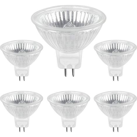 Halogen Bulb GU5.3 50W 12V, 800lm Warm White 2700K Dimmable, Halogen Spotlight Bulb MR16, pack of 6