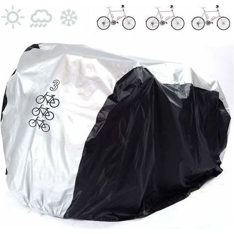 Outdoor Bike Cover UV Protection Dustproof Waterproof Rainproof for Bike Scooter Road Mountain Waterproof Bike Cover - (for 3 Bikes)