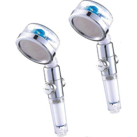 Pack de douche double Eco-Tornado Blue avec économie d'eau et surpression, douchette rotative à 360°, fonction anticalcaire - AquaForge (1/5)