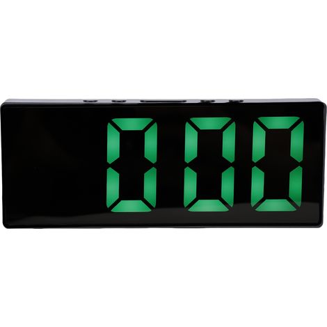 Réveil Miroir LED Horloge Numérique Écran 6,25 Pouces Pile de Secours Luminosité Réglable Double Alarme Fonction Snooze Chambre Bureau Cadre Noir - Lumière Verte (1/5)