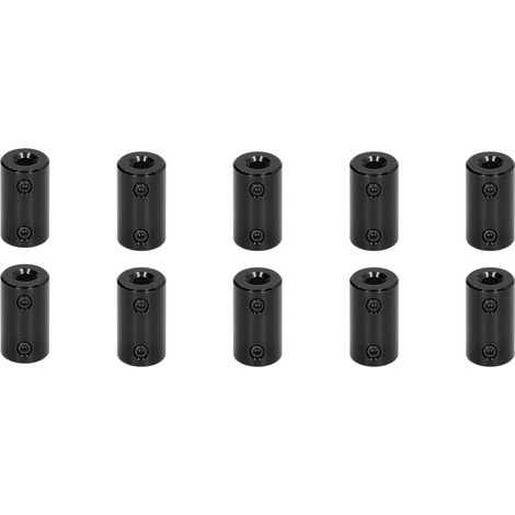 10 Pièces Accouplement pour Moteur Pas-à-Pas, Manchon de Raccord 14mm Diamètre, 25mm Longueur, Connexion 5x5mm / 0.2x0.2in Noir (1/5)