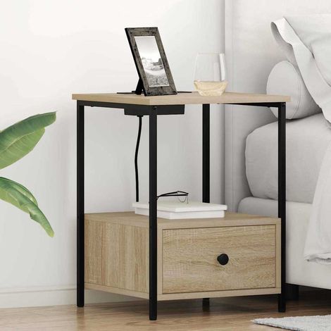 vidaXL  Bedside Cabinet  Sonoma Oak 42 x 41 x 56 cm Engineered Wood