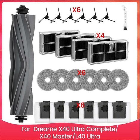 Pour aspirateurs Dreame X40 Ultra Complete/X40 Master/L40 Ultra : brosse principale, sac à poussière et lingette de nettoyage (1/5)