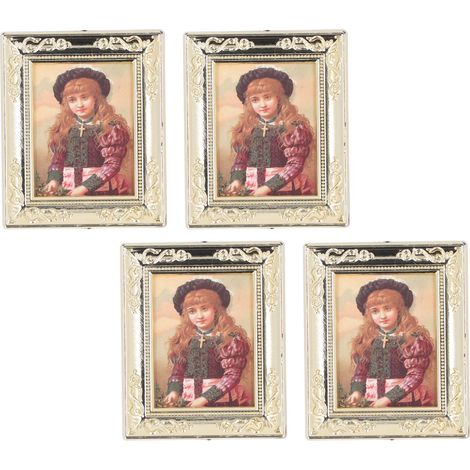 4 cadres pour peinture à l'huile miniature (échelle 1:12) pour maison de poupée - Accessoires de type A (1/5)