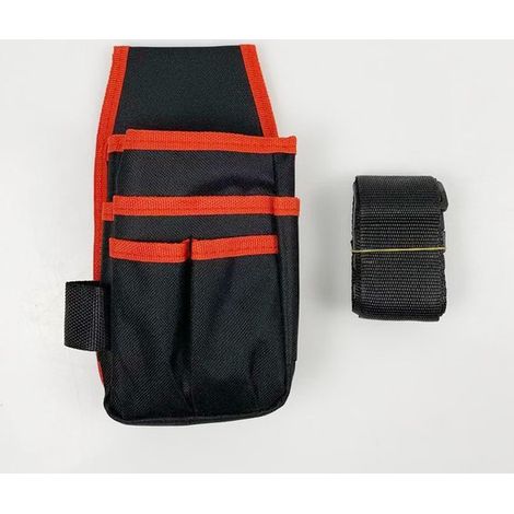 Cintura portautensili - Fodero portautensili - Cintura portautensili con fodero per martello - 13,525 cm - Nero, rosso - Poliestere (1/5)