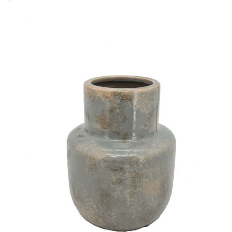 Vimin Box Vaso Bombato con Collo D 15,5 H 19,5 Cm Grigio
