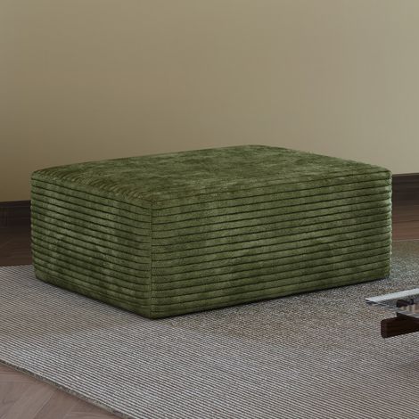 Fauteuil Pouf Modulaire sans Montage, Tissu Velours Côtelé Doux, Vert (1/5)