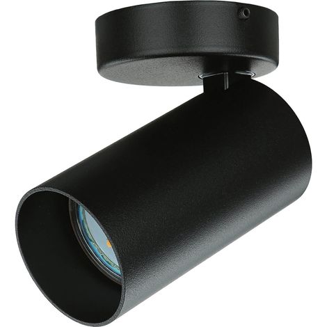 Deckenlampe Schwarz H: 13 cm Ø 7 cm verstellbar GU10 Spot Deckenleuchte