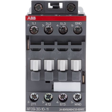 Contacteur ABB série AF09, 3 pôles , 3NO, 25 A, 24 V (c.a./c.c.), 4 kW ( Prix pour 1 )