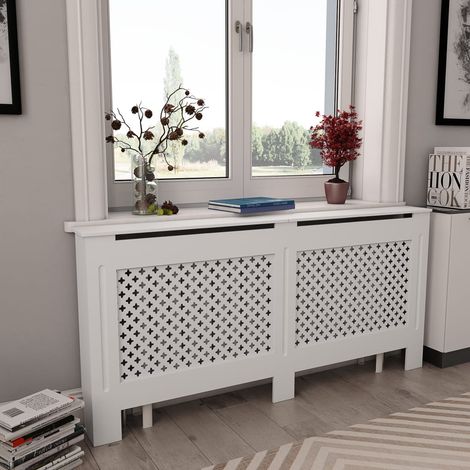 Cubierta para radiador MDF blanco 172x19x81,5 cm vidaXL (1/7)