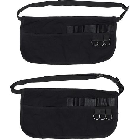 Tablier de coiffure demi-taille en nylon ajustable, 2 pièces, avec ceinture de rangement pour outils de coupe. (1/5)