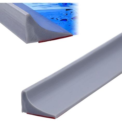 6ft Collapsible Shower Water Dam, Shower Threshold Water Retention Barrier and Water Retention System, Keeps Water Inside Threshold, Dry and Wet Separation (Grey) (1/5)