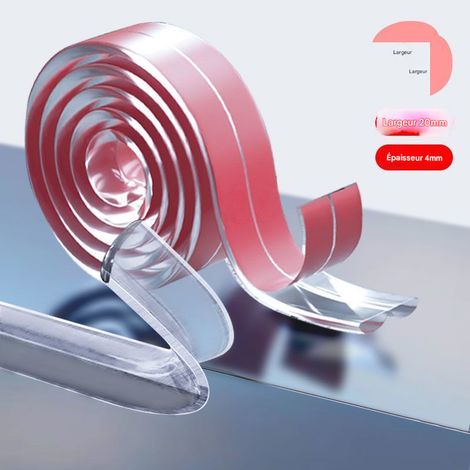 Bande de protection transparente anti-collision pour meubles - 20 mm × 4 mm - Longueur 1 m