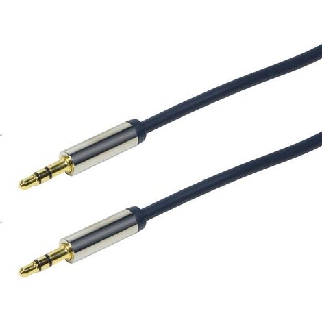 Cable de audio estéreo LogiLink CA10100 de 3,5 mm, macho/macho, 1 m, azul (1/3)