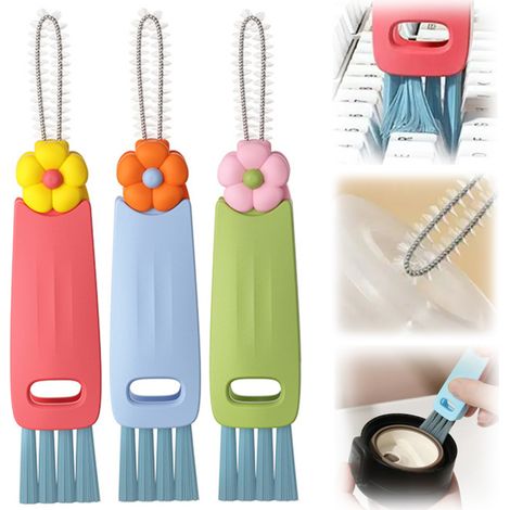 3-in-1 Reinigungsbürste für Deckel, Ecken und enge Zwischenräume (3er-Pack)