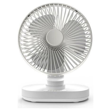 [JAMAIS UTILISÉ]Ventilateur de Bureau, Auto Oscillant Ventilateur à Batterie Silencieux 16.5CM, 4 Vitesses Refroidissement de la Table, 4000 mAh USB Rechargeable Fonctionnement sur Batterie, Silber (1/4)