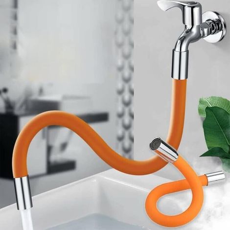 Manguera de extensión flexible de 360° para grifo, equipada con junta de estanqueidad y aireador apta para hogares, cocinas, baños, lavabos, balcones y aseos. (1/5)