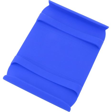 Tapis de cuisine en silicone résistant à la chaleur avec poignée, anti-brûlure, antidérapant, bleu (1/4)