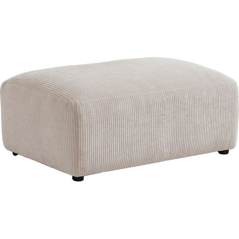 Pouf en velours côtelé beige TIRONO de Maison Céphy (1/5)