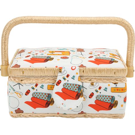 Boîte à couture résistante à l'usure, légère, pratique et multifonctionnelle, panier de couture de voyage orange (1/5)