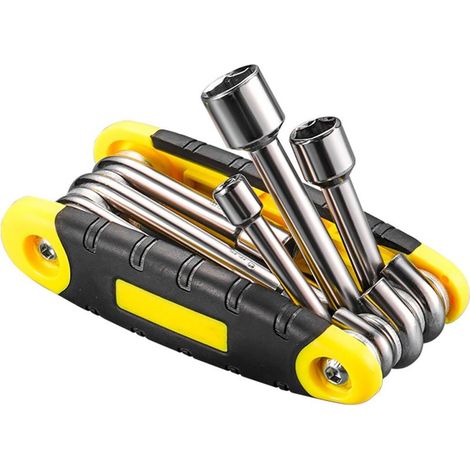 6-in-1 Klapp-Sechskant-Steckschlüsselsatz, Stahlschäfte, Aluminiumgriff, Klapp-Sechskantschlüssel-Sets (5 mm, 6,0 mm, 8 mm, 9 mm, 10 mm, 12 mm) – Heimwerkerwerkzeug (1/5)