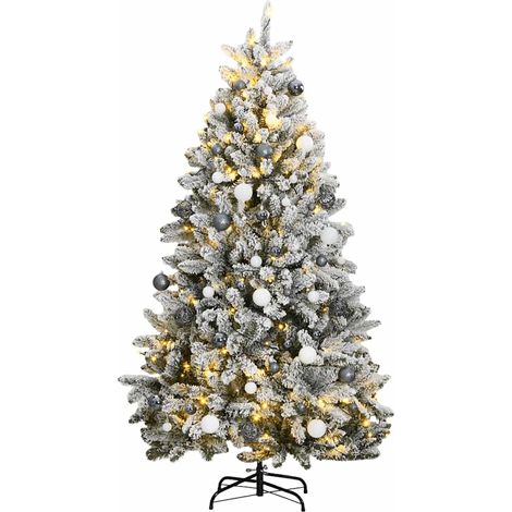 Sapin de Noël artificiel articulé 300 LED et boules 180 cm