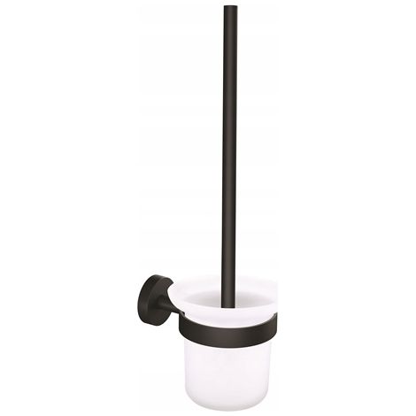 Escobilla de baño colgante tesa Moon con soporte, negra