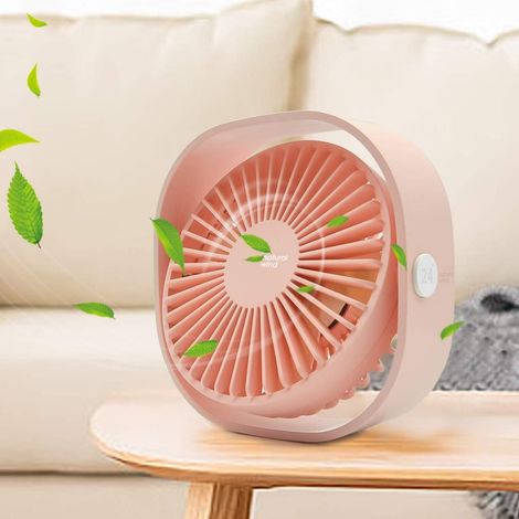 1 Mini ventilateur de bureau, 3 vitesses, silencieux, inclinaison 360°, alimentation USB, pour maison, bureau, voiture (1/3)