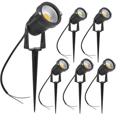 Spots LED Extérieur,  3W Lampes Jardin Blanc Chaud 3000K 1440LM avec Piquet, Etanche IP65 Lumière Extérieur LED Projecteur pour Jardin, Chemin, Terrasse [Classe énergétique A+] - 6 pcs (1/5)