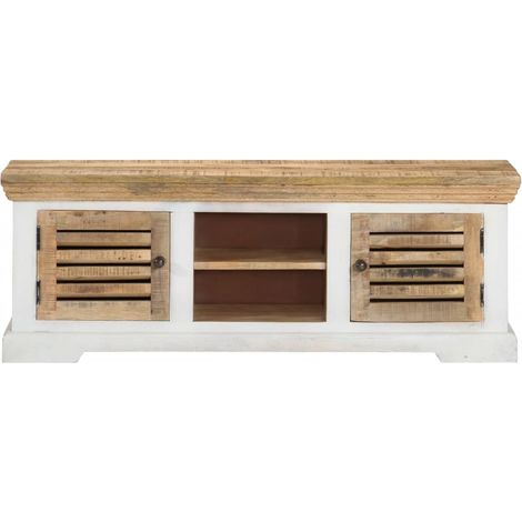 Meuble TV,Banc TV,Armoire TV 110x30x40 cm Bois massif de manguier CFW336439 (1/5)