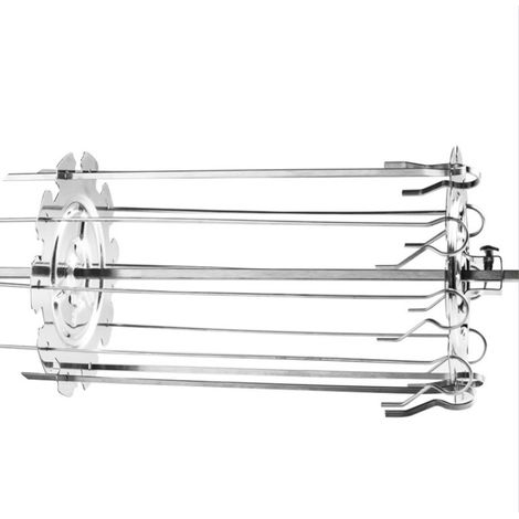 Accessoires pour Friteuse à Air Chaud 304 Acier Inoxydable, Grille de Barbecue et Rôtissoire Rotative pour Brochettes, Compatible avec la Plupart des Air Fryers-x (1/4)