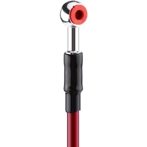Universeller Motorradbremsschlauch aus Edelstahlgeflecht, Kraftstoffleitung, 45 cm, rot (1/4)