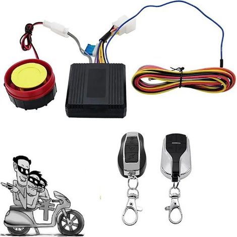 SISTEMA DI ALLARME ANTIFURTO PER MOTO 12V DOPPIO TELECOMANDO SICUREZZA SIRENA (1/3)
