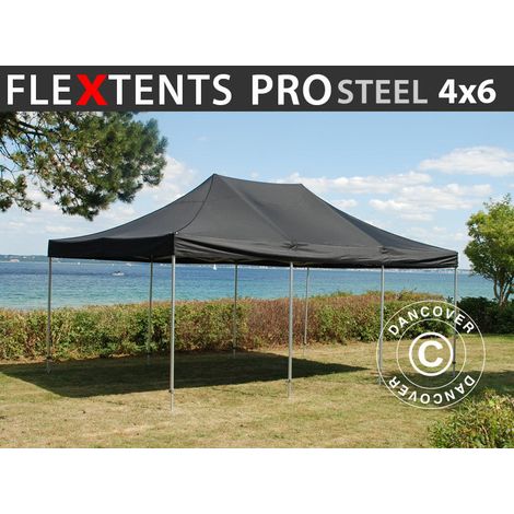 Pop up gazebo FleXtents PRO Steel 4x6 m Black