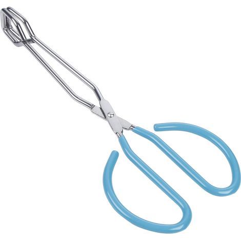Grillschere aus Edelstahl, 25,4 cm, blau, hitzebeständig, ideal zum Wenden von Würstchen. (1/5)