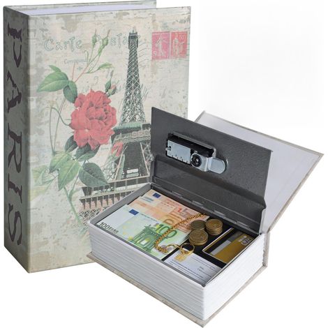 Coffre Fort en Forme de Livre, Coffre Fort Discret avec Serrure à Combinaison pour Argent Clé, Bijoux et Objets de Valeur, 18x11.5x5.5 cm (Rose) (1/5)