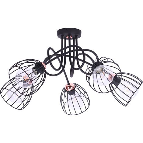 Lámpara de techo de alambre colgante de cobre Loft Edison