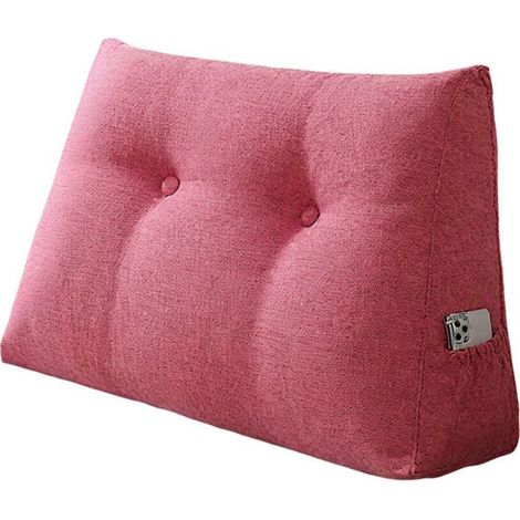 Coussin de Lecture,80cm Coussin Canapé Triangulaire avec Housse Amovible, Grands coussins de Lit Lin,Support de Dossier et de Dos,A (1/5)