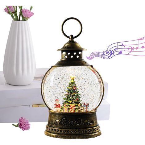 Boule À Neige Musicale De Décor d'hiver Alimenté par USB et Piles - Boule à Eau Musicale Transparente,pour Fête Chambre Salon Famille Intérieur Extérieur Vacances Lieu de (1/5)