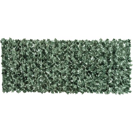 Haie artificielle brise-vue rouleau 2,4L x 1H m feuillage réaliste anti-UV vert clôture décorative écran occultant jardin extérieur (1/5)