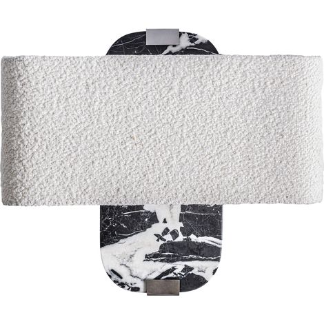 Applique murale art déco en marbre - crème, noir et argent (1/2)