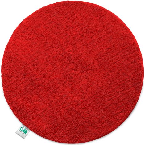 Badematte Sky Badteppich in Rund Rot 95 cm Durchmesser