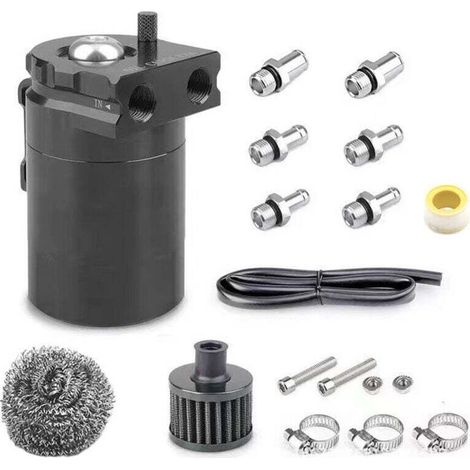 Reniflard D'huile Auto,Récupérateur Huile Moteur,300ml Réservoir de Carburant en Aluminium Réservoir de Stockage D'huile Avec Filtre à Air,Universel pour Une Variété de Véhicules