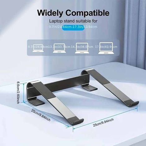 Desktop-Laptopständer aus Metall mit Handballenauflage, abnehmbarer ergonomischer Erhöhung, Plattform aus Aluminiumlegierung, kompatibel mit MacBook Air Pro, HP, Dell, XPS und HP Laptops (10–17 Zoll) 