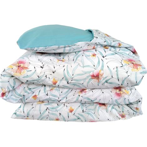 Housse de couette percale de coton ROXANE 140x200 cm