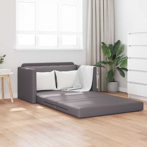 Schlafsofa Grau 124 x 71 x 78 cm Kunstleder
