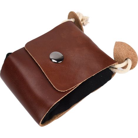 Sac de ceinture en cuir pour cueillette de fruits, idéal pour le camping et la randonnée - Noir