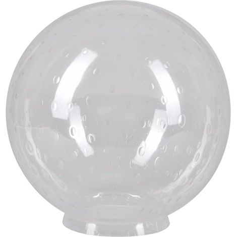 1 Verre sphérique, transparent avec bulles, culot E27, diamètre 300 mm, pour lampe de table (1/3)