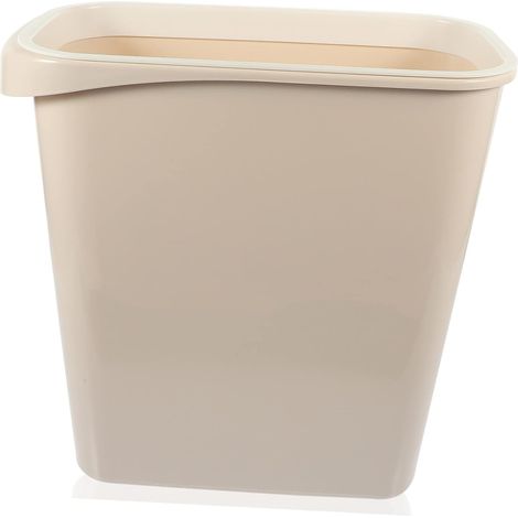 Poubelle en Plastique Mince Rectangulaire Beige pour Espaces Étroits (1/5)